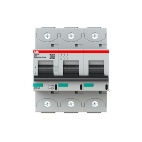 Изображение Moodulkaitselüliti S800, 3P, 80A, D, 50kA, 4.5mod, ABB