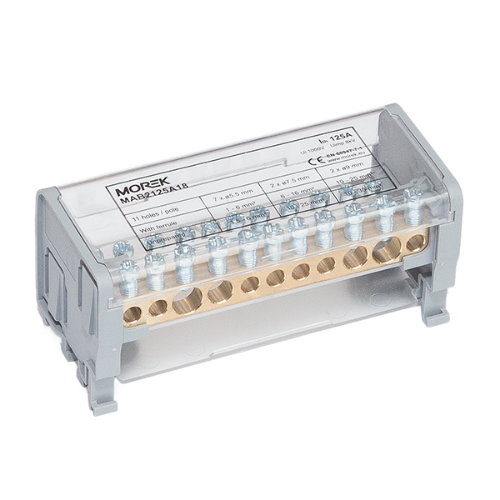 Picture of Voolujaotusplokk Moblock, 2P, 125A-11 2x35+2x25+7x6mm², Morek 