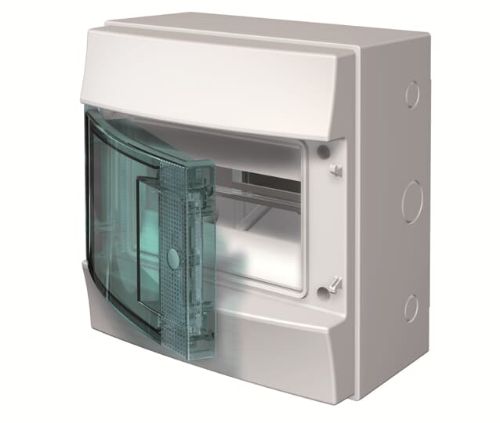 Picture of Pinnapealne moodulkilp Mistral 8m . läbipaistva uksega IP65 PE/N latiga, ABB 