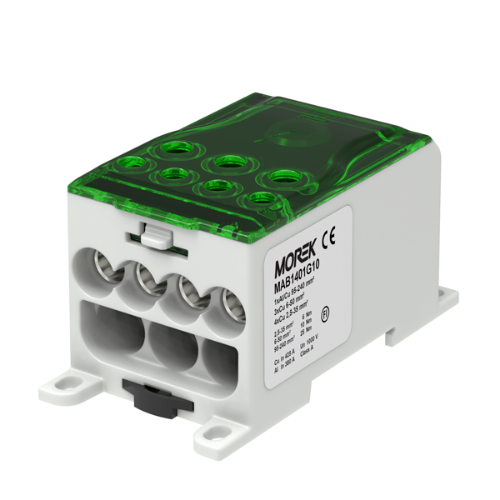 Picture of Voolujaotusplokk OJL400A, roheline, sisse 1xAl/Cu240, välja 4x35/3x50mm², Morek 