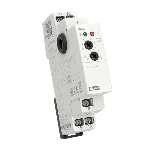 Picture of Voolukontrollirelee PRI-52, 1CO, 0.5-25A, viivis 0.5-10s, 230VAC, Elko 