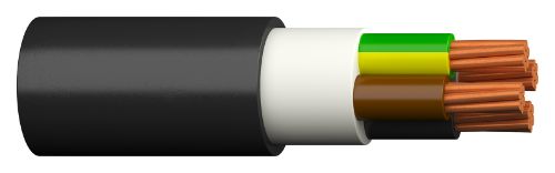 Picture of Välikaabel 5G10mm2 XPK-HF C Pro, ø19mm,T500/K9,1kV,plank Cu-kaabel sise/välisp. must, Cca, Prysmian