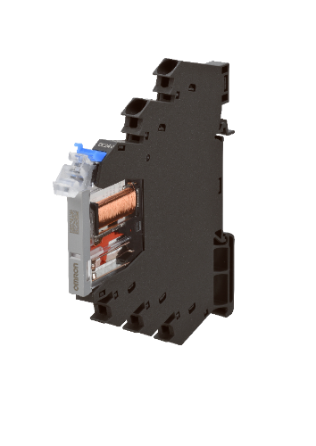 Picture of Minirelee + pesa 6.2mm G2RV, 1CO, 6A, 24VAC/DC, LED, Push-in, Omron 