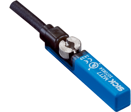 Picture of Silindri andur, MZT7, T- pesa, PNP-NO, kere 29,5mm, 0.3m kaabel, M8 3-pin, SICK 