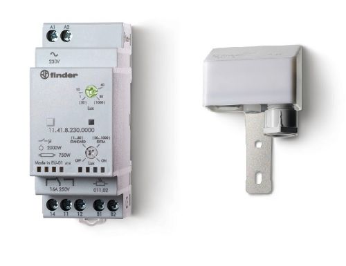 Picture of Hämaralüliti (2 moodulit) 11.41, 1-1000 lx, 1CO 16A, 4000VA/AC1, andur, 230VAC, Finder 