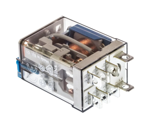 Picture of Relee 56.32, 2CO, 12A, 24VDC (40mA), LED+TEST+ meh.ind.+diood (+A1), pesa 96.02, Finder 