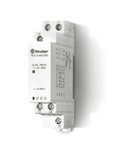 Picture of Pingekontrollirelee 70.61, 3F, kadu/järjestus, 1CO, 208-480VAC, Finder 
