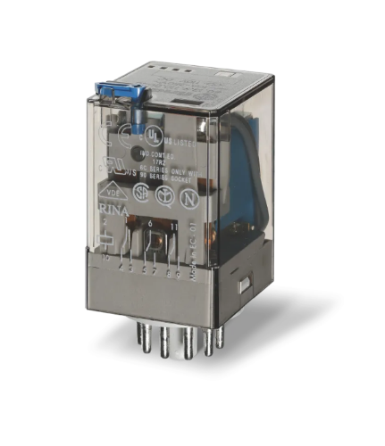 Picture of Relee 60.13, 3CO, 10A, 220VDC, TEST, 11-pinni pesa 90, Finder 