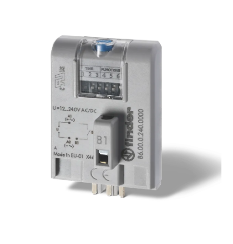 Picture of Aegrelee moodul 86.00, 8 funktsiooni (0.05s-100h), 12-230VAC/DC, pesadele 90/92/96, Finder 
