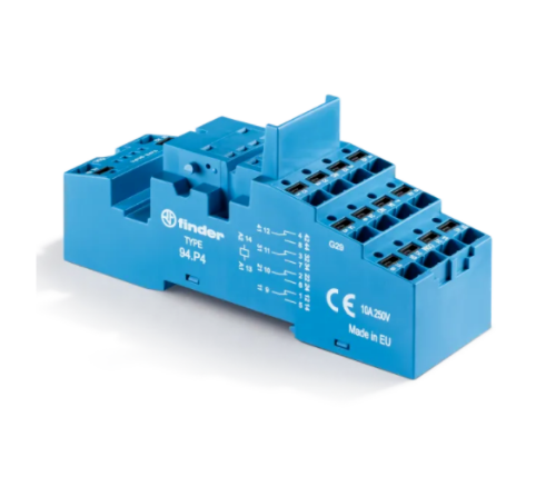 Picture of Releepesa 94.P4, 4CO, plast.fiksaator, DIN-latile, Push-in, Finder 