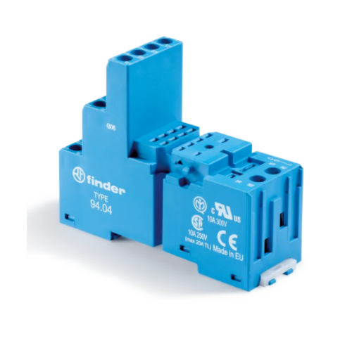 Picture of Releepesa 94.04, 4CO, metall.fiksaator, DIN-latile, kruviklemm, Finder 