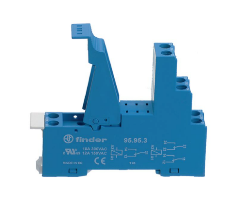 Picture of Releepesa 95.95, 1 ja 2 CO kontakti, plast.fiksaator, DIN-latile, kruviklemm, Finder 