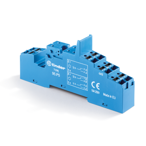 Picture of Releepesa 95.P5, 1 ja 2 CO kontakti, plast.fiksaator, DIN-latile, Push-in, Finder 