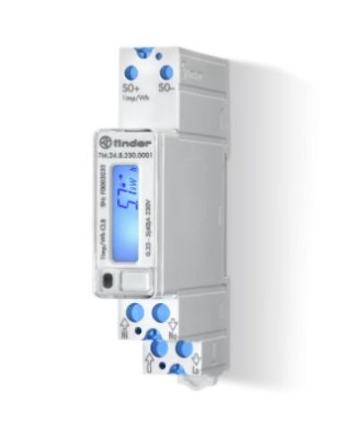 Picture of Moodularvesti 1F 40A taatluseta 1-tariif, kWh, klass B, 1x prog.trans.väljund ,laius 1mood, Finder 