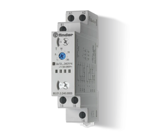 Picture of Moodulaegrelee 80.01, 6 funktsiooni, 1CO, 0.1s-24h, 24-240VAC/DC, Finder 