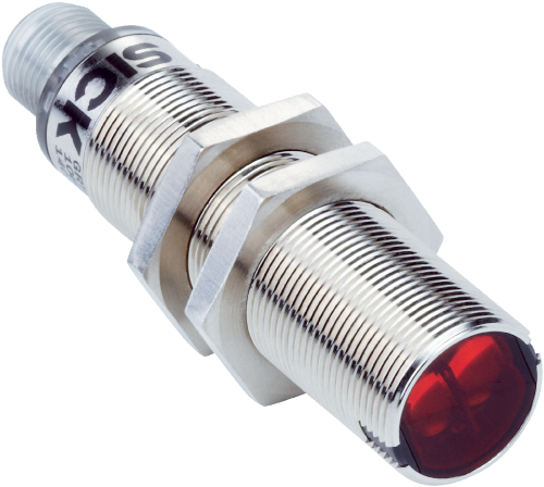 Picture of Fotoandur Objektilt GR18, M18, Sn=5..500mm, PNP, Light/Dark, IP67, pistik M12 4-pin, SICK 