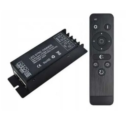 Picture of IP20 LED Dimmer+pult 12/24V DC 25A, 300W , 20m plokk 127x42x33mm 12-nupuga pult , V-TAC 
