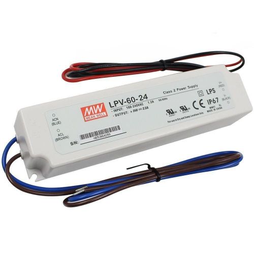 Picture of Toiteplokk LPV LED-le 60W 24VDC 2.5A IP67 42x162x32mm Mean well 