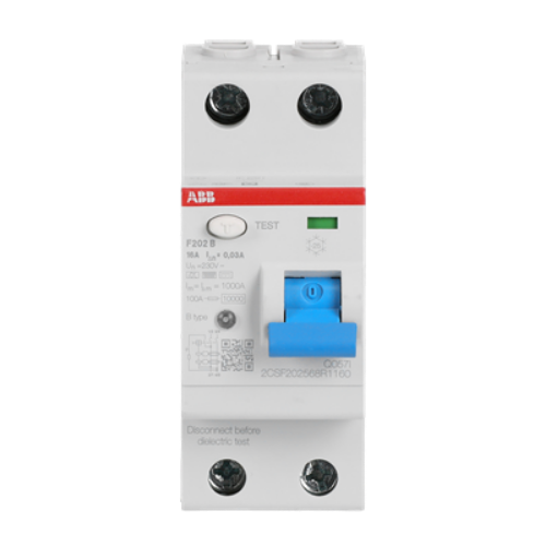 Изображение Rikkevoolukaitse F200 2P, 16A, 30mA, type B, ABB 