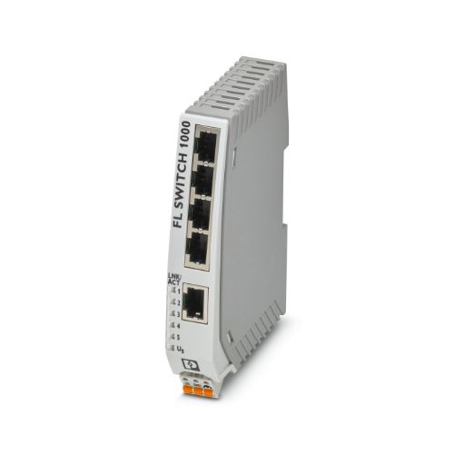 Изображение Narrow Ethernet QoS switch, 5xRJ45 10/100Mbps, -10...60C, 24VAC/DC, IP30, Phoenix Contact 
