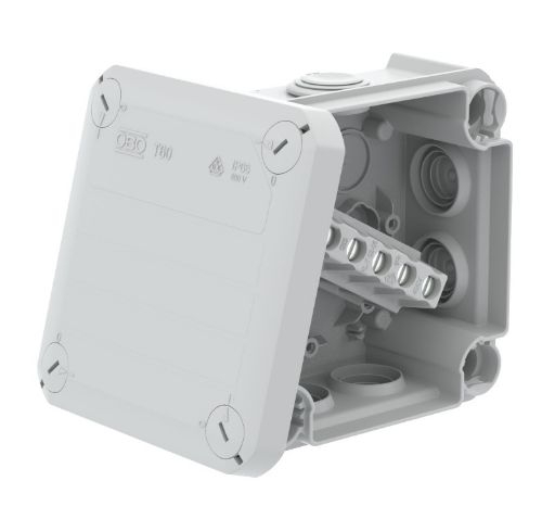 Изображение Harukarp T60, 100x100x48mm, klemmiga 5x6mm²,  7xM25, IP66, HF, UV kindlam, OBO 