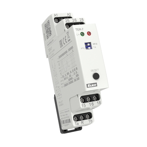 Изображение Termistorrelee(moodul) TER-7, PTC, RESET prog. 1.8k - 3.3k, 2CO, 24-240VAC/DC, Elko 