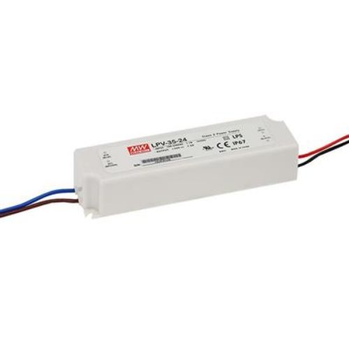 Изображение Toiteplokk LPV LED-le 35W 24VDC 1.5A IP67 40x148x30mm Mean well 