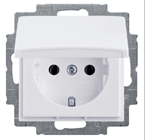 Изображение Pistikupesa 1-ne, maand-ga. kaanega, valge, süv. IP20, Basic55 