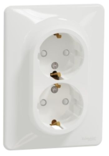 Изображение Pistikupesa 2-ne, m-ga, lapsekaitsmega, kruviklemm, IP20, valge, SEDNA DESIGN  