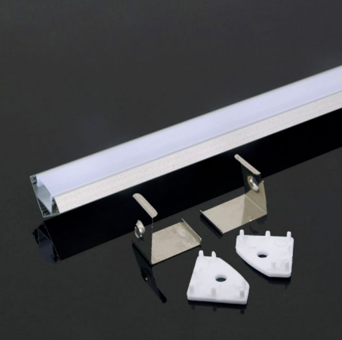 Изображение 2m NURGA profiil LED riba kinnitamiseks,45, alumiinium komplektis opaalkate kinnitusklambrid ja plas