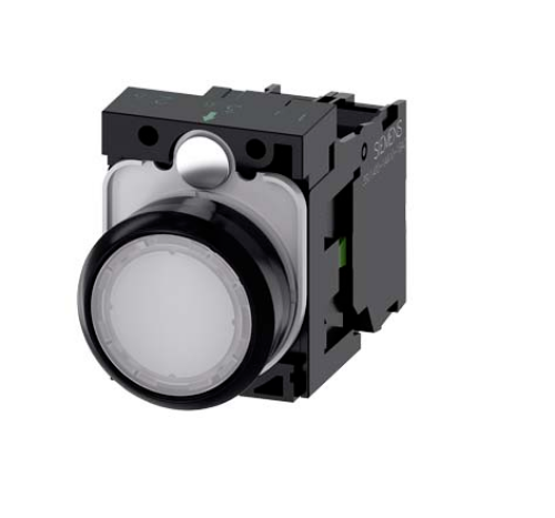 Изображение Surunupp illum. 3SU, VALGE, madal, 1NO, 24VAC/DC, adapter, IP67, Siemens 