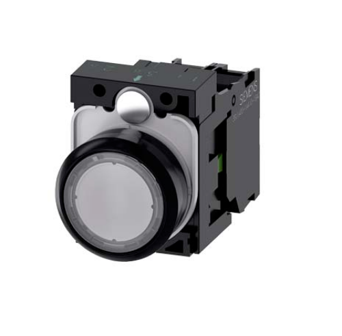 Изображение Surunupp illum. 3SU, TRANSPARENT, madal, 1NO, 230VAC, adapter, IP67, Siemens  