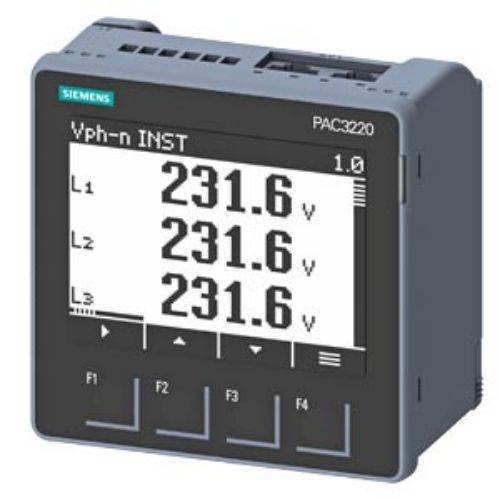 Изображение Võrguanalüsaator SENTRON PAC3220 96X96, MID, Modbus TCP, 230/400V, X/1A X/5A, Siemens 