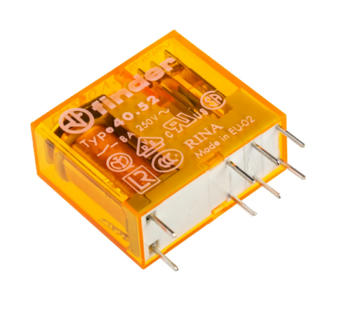 Изображение Minirelee 40.52, 2CO, 8A, 230VAC (5mA), pesa 95 seeria, Finder 