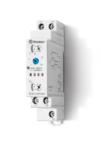 Изображение Moodulaegrelee 80.82, Täht-kolmnurk, 2NO, 0.1s-20min, 24-230VAC/DC, Finder 