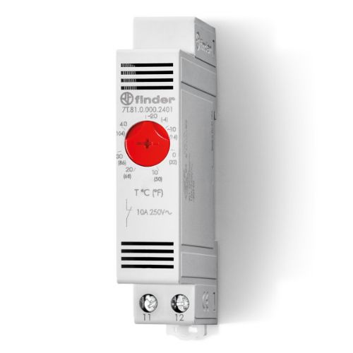 Изображение Kilbi termostaat (küte), 0..+60°C, 1NC, 10A, IP20, 1 moodul, Finder 