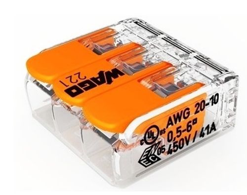 Изображение Ühendusklemm WAGO 3x0.5-6.0 mm² avatav, peen.-, jämekiud ja plank juhtmele Cu 