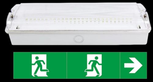 Изображение Turvavalgusti Mulu 150lm 3h AT/MT Püsi/Oote Piktodega IP65 IK10 352x110mm Valge Kosnic