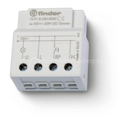 Изображение Dimmer (seadmetoosi) 15.91, 3-100W (LED 50W), 230VAC, Finder 