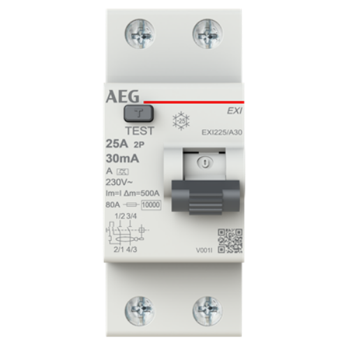 Изображение Rikkevoolukaitse EXI, 2P, 25A, 30mA, A, AEG 