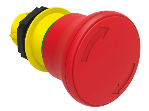 Изображение Surunupp seen LPC, AVARII-STOP, PUNANE, fikseeruv, keeratav, ø40mm IP66, ilma adapterita, Lovato 