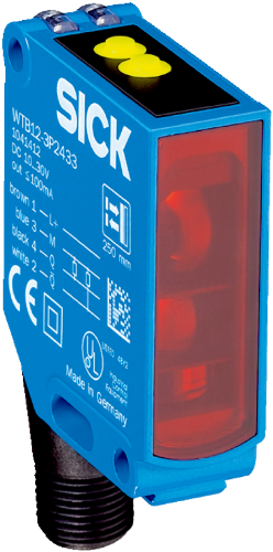 Picture of Fotoandur Objektilt W12 (BGS) , Sn20...600mm, PNP, Light/Dark, IP67, pistik M12 4-pin, SICK 