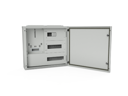 Изображение Arvestikilp REJ, pinnapealne, 1 arvesti + 28m(6+22), IP44, hall, 490x540x145, Raasiku Elekter 