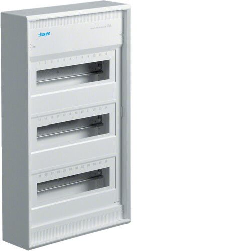 Picture of Moodulkilp Volta, pind, 36m(3x12), IP30, valge, ukseta, N/PE komplektis, 515x305x96,5mm, Hager 