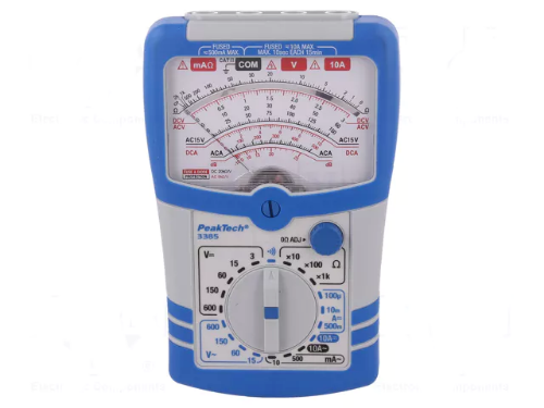 Picture of Analoog-multimeeter CAT II 600VAC/DC, 10AAC/DC , PeakTech