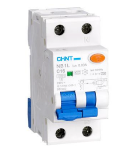 Изображение Kombikaitselüliti (RCBO) NB1, 1P+N, 20A, C, 6kA, A, 30mA, 2mod, Chint 