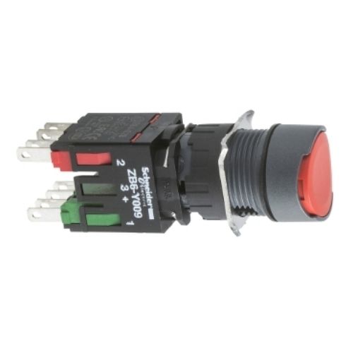 Изображение Surunupp XB6, PUNANE, madal, ava 16, 1NO+1NC, Schneider