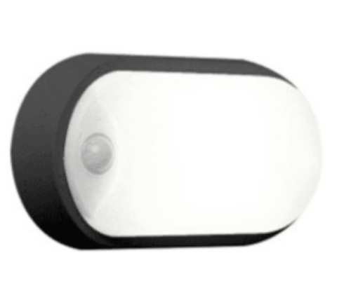 Picture of Plafoon Helder Oval 13W/830-65 1100lm PIR IP54 IK09 Must 212x119mm Ansell 