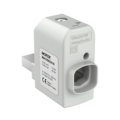 Picture of Seadmeklemm SR95RBM, 1xAl/Cu 16-95mm², 690V, kumer, mõõtmisavaga, Morek 