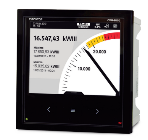 Picture of Võrguanalüsaator CVM-B100-ITF-RS485-I2-C2-T2, LCD, täpsus 0.2 3DI, 2DO, 2DO, IP40, 96x96, Circutor 